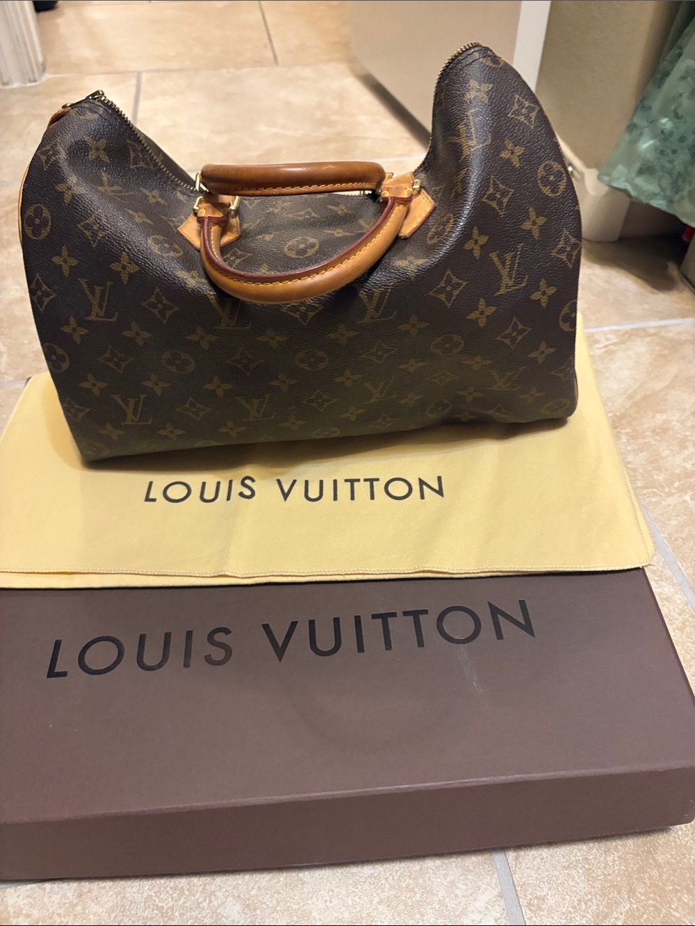 Louis Vuitton Monogram Canvas Satchel - Brown/Tan Leather Accents